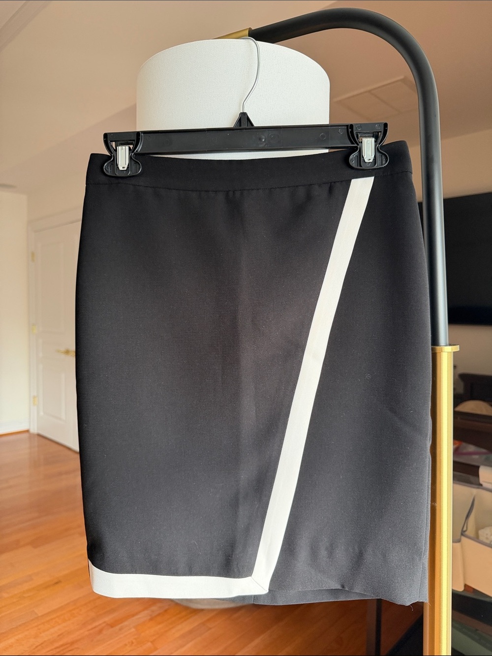 Black Skirt with White Trim - Women's Skirt
